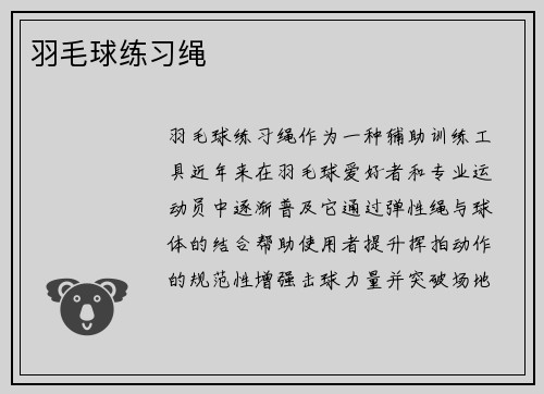 羽毛球练习绳